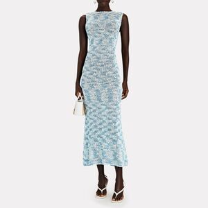 NWT Akoia Ulu Backless Crotchet Dress in Blue Size Extra Small